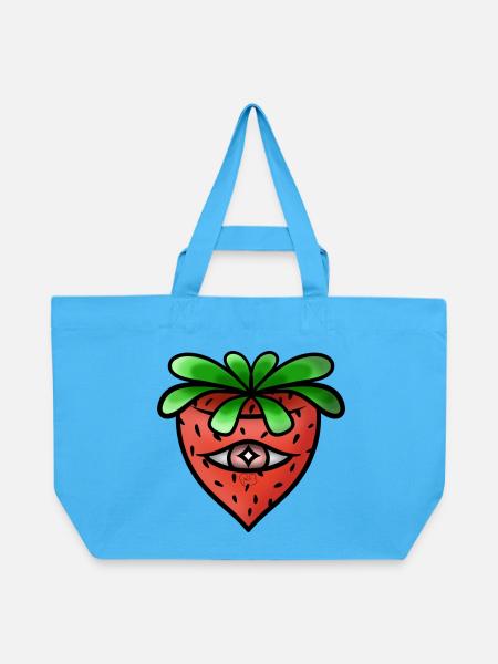 Verfluchte Erdbeere! - Recycelte Shopping Bag von Stanley/Stella - Aquablau
