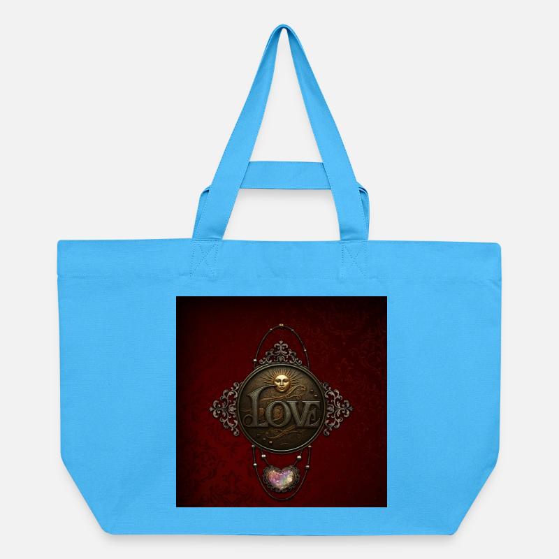 L’emblème de l’amour - Cabas recyclé Stanley/Stella - bleu aqua