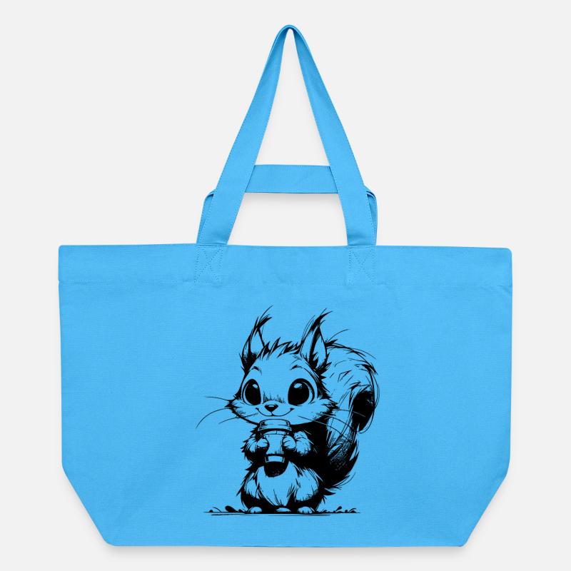 Waldbewohner mit Kaffee Waldrand Kaffeeklatsch - Recycelte Shopping Bag von Stanley/Stella - Aquablau
