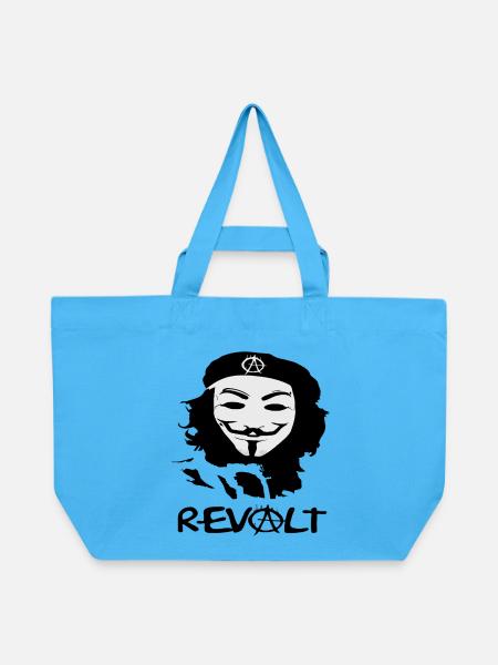 Maskierte Anarchie Silhouette - Recycelte Shopping Bag von Stanley/Stella - Aquablau
