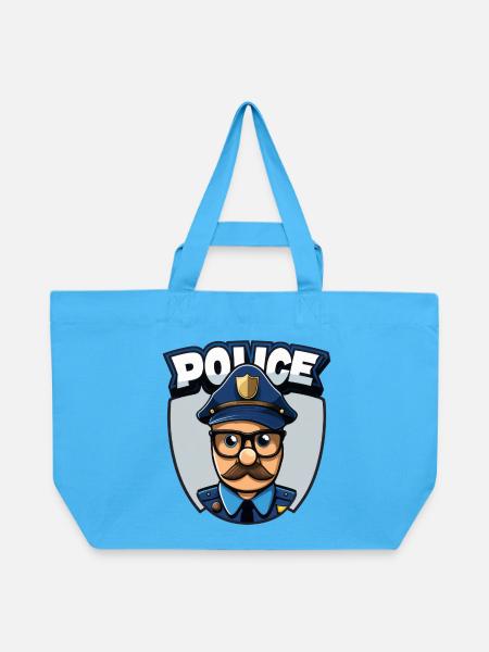 Polizist Polizei - Recycelte Shopping Bag von Stanley/Stella - Aquablau