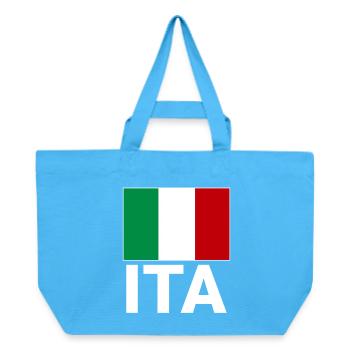 Italy flag with ITA abbreviation - Recycled Shopping Bag Stanley/Stella - aqua blue - Front