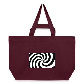 Hypnotische Schwarz-Weiß-Haarfeder - Recycelte Shopping Bag von Stanley/Stella - Burgunderrot - Vorne