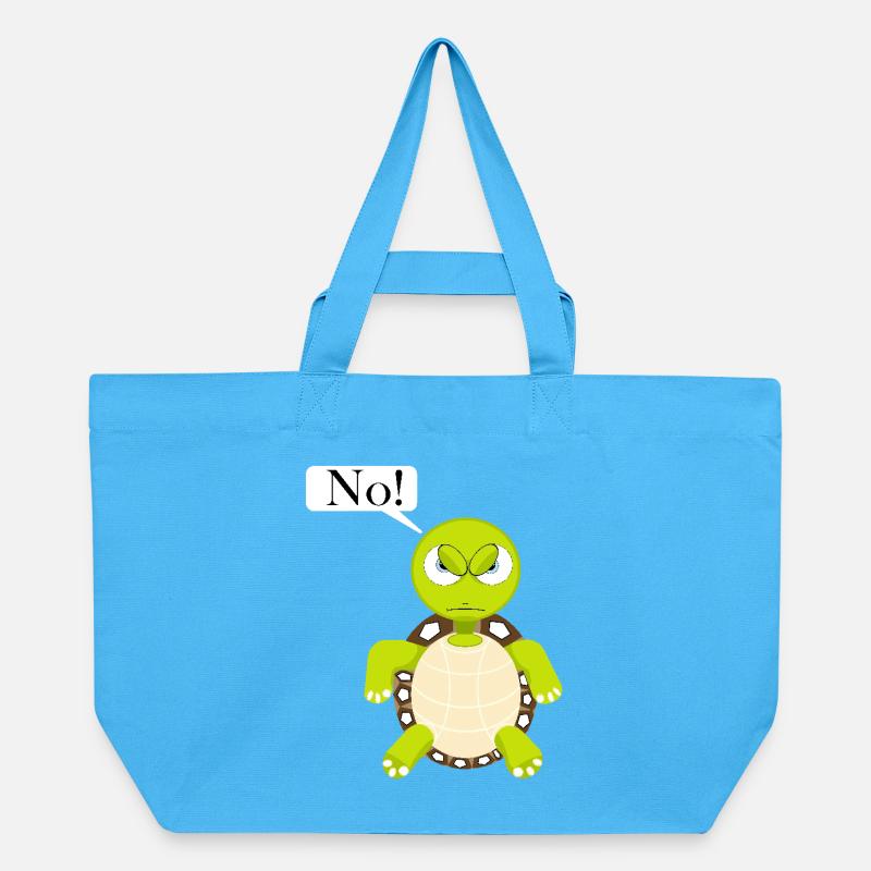 Statement No Turtle, No Fun Comic, No - Recycled Shopping Bag Stanley/Stella - aqua blue