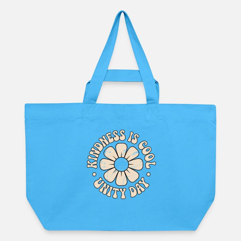 Kindness Unity Flowers Postive Message - Recycled Shopping Bag Stanley/Stella - aqua blue