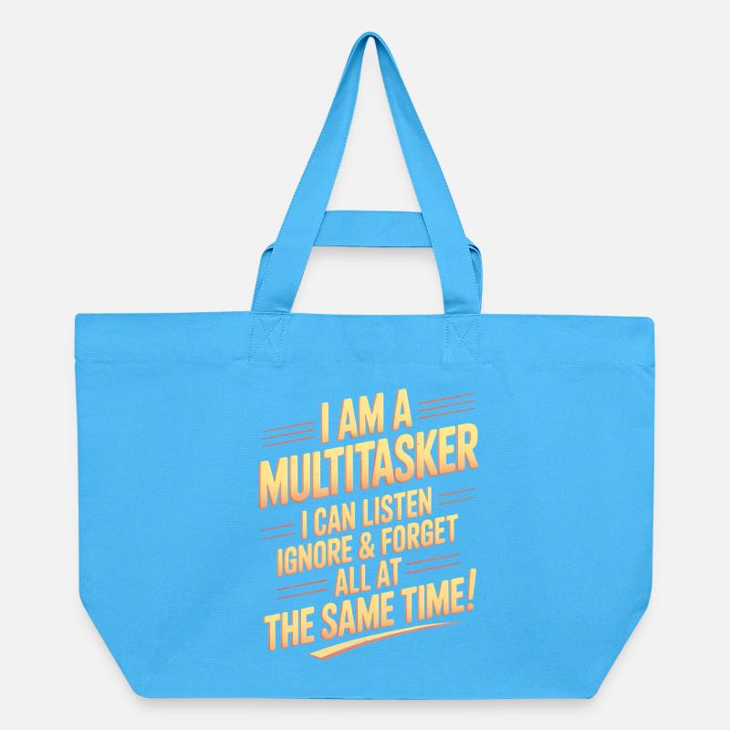 Multitasker Sprüche Sarkasmus Bürohumor Geschenk - Recycelte Shopping Bag von Stanley/Stella - Aquablau