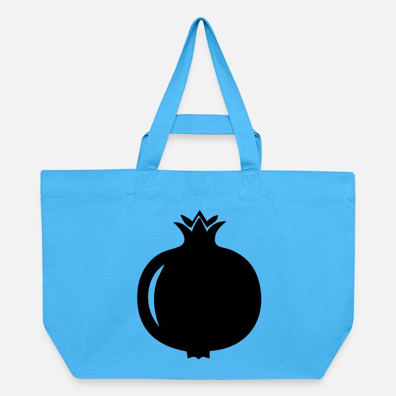 Pomegranate Silhouette – Exotic Fruit Design - Recycled Shopping Bag Stanley/Stella - aqua blue