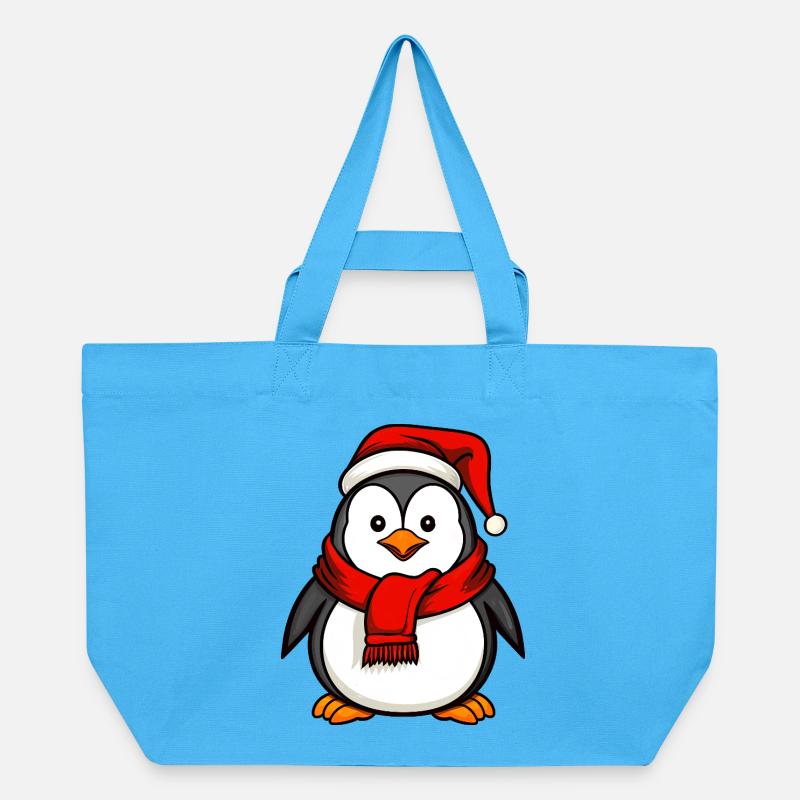 Pingouins Noël - Cabas recyclé Stanley/Stella - bleu aqua