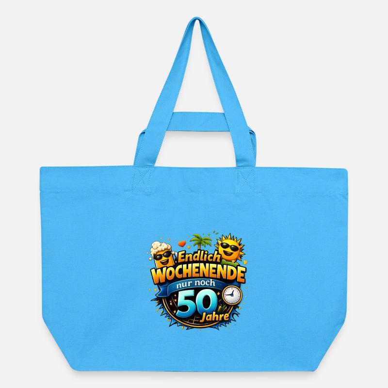 Enfin, le week-end ne reste plus que 50 ans - Cabas recyclé Stanley/Stella - bleu aqua