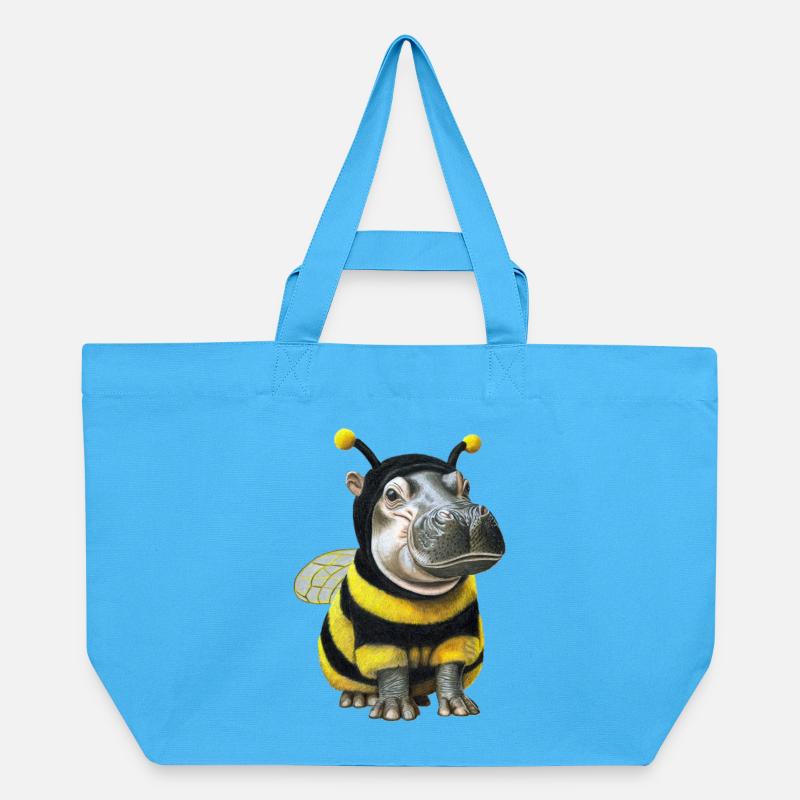 Nilpferd Biene 2 - Recycelte Shopping Bag von Stanley/Stella - Aquablau