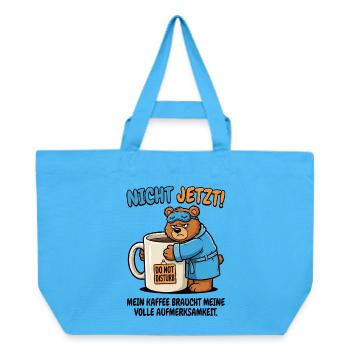 Not Now Bear Coffee Time - Recycled Shopping Bag Stanley/Stella - aqua blue - Front