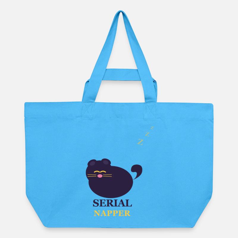 Serien-Napper-Katze - Recycelte Shopping Bag von Stanley/Stella - Aquablau
