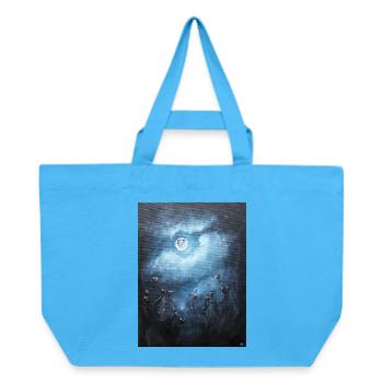 Mystical Moonlit Night Scene - Recycled Shopping Bag Stanley/Stella - aqua blue - Front