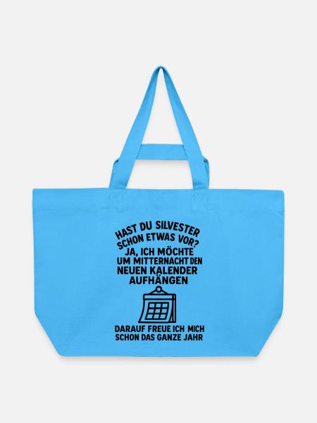 silvester kalender witz - Recycelte Shopping Bag von Stanley/Stella - Aquablau