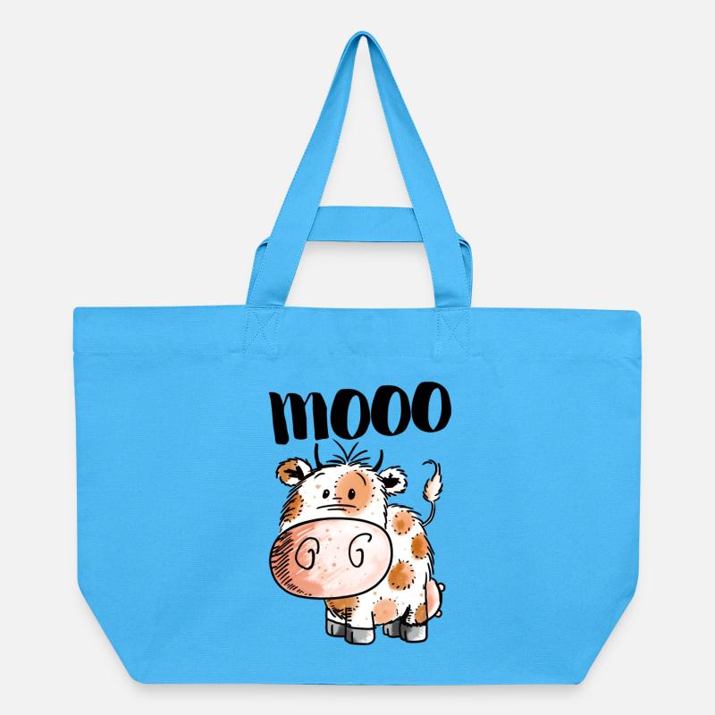 Petit bébé de vache - vache - vaches - veau - Bulle - Boeuf - Cabas recyclé Stanley/Stella - bleu aqua