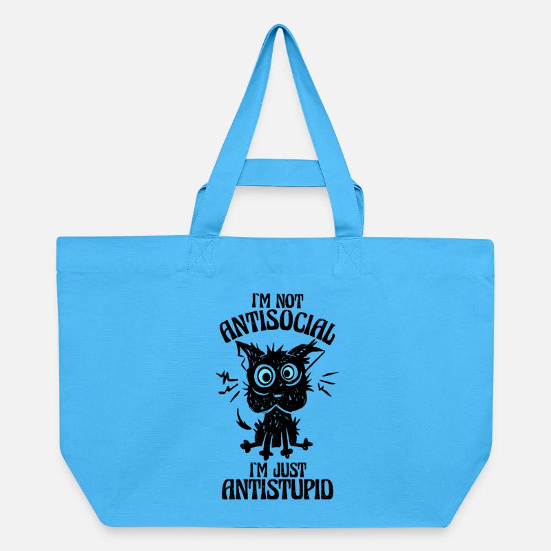 Je ne suis pas antisocial, je suis juste anti-stupide - Cabas recyclé Stanley/Stella - bleu aqua