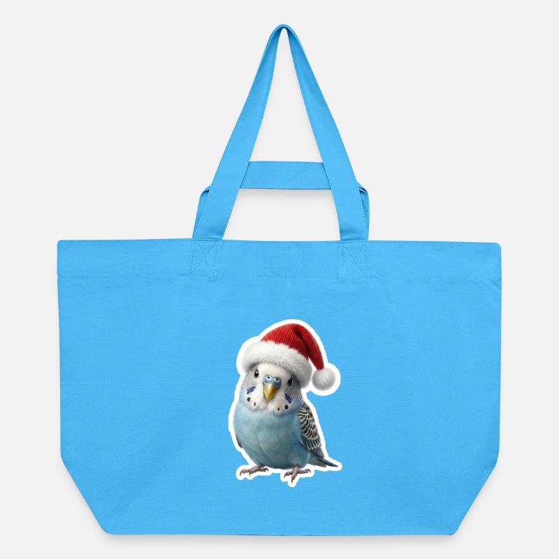 Perruche bleue avec chapeau – Simplement festif - Cabas recyclé Stanley/Stella - bleu aqua
