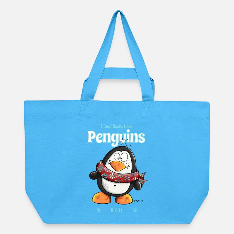 J’aime vraiment les pingouins Penguin Spruch - Cabas recyclé Stanley/Stella - bleu aqua