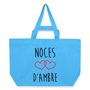 Amber Wedding 34 years of marriage - Recycled Shopping Bag Stanley/Stella - aqua blue - Front