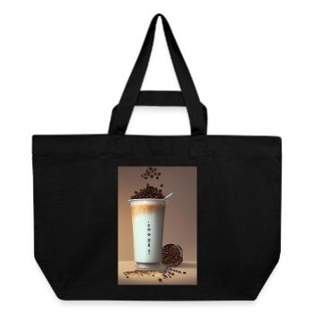 Coffee, coffee beans - Recycled Shopping Bag Stanley/Stella - black - Front