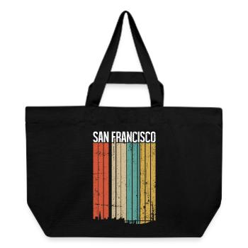 Die Regenbogen-Skyline von San Francisco - Recycelte Shopping Bag von Stanley/Stella - Schwarz - Vorne