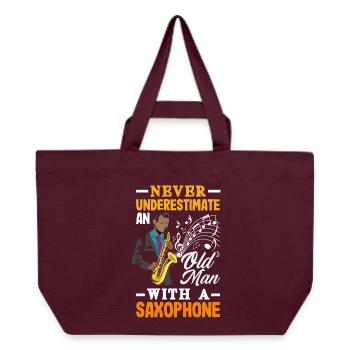 Saxofon - Recycelte Shopping Bag von Stanley/Stella - Burgunderrot - Vorne