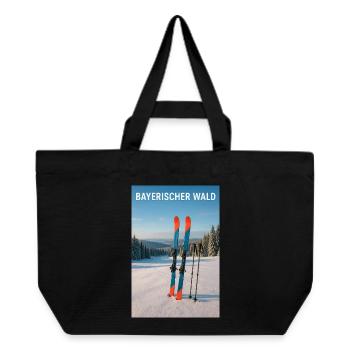 Bayerischer Wald Skierlebnis - Recycelte Shopping Bag von Stanley/Stella - Schwarz - Vorne
