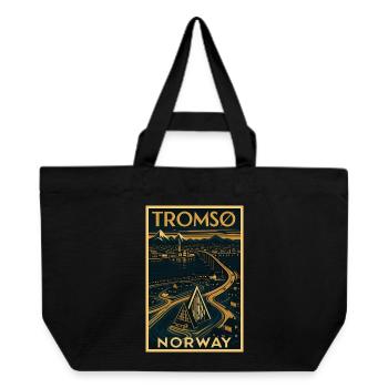 Tromsø Norwegen – Retro Reiseposter Art Deco - Recycelte Shopping Bag von Stanley/Stella - Schwarz - Vorne