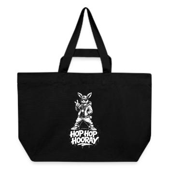 HOP HOP HOORAY Bunny - Recycled Shopping Bag Stanley/Stella - black - Front