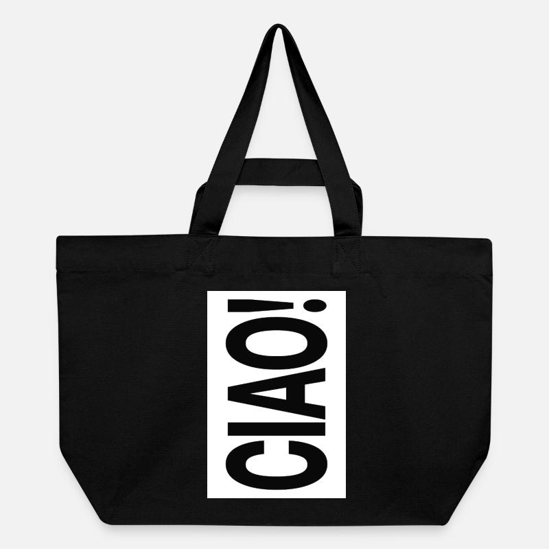 Ciao Typographie Design Minimaliste Vertical - Cabas recyclé Stanley/Stella - noir