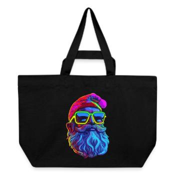 Neon Santa Popart - Recycelte Shopping Bag von Stanley/Stella - Schwarz - Vorne