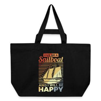 Vintage Sailing - Recycled Shopping Bag Stanley/Stella - black - Front