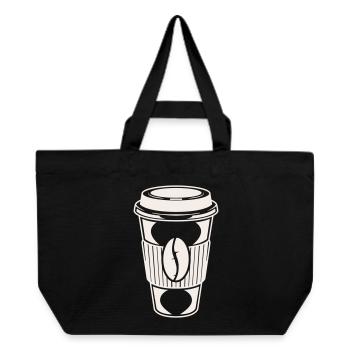 Coffee To-Go Coffee Mug Illustration - Recycled Shopping Bag Stanley/Stella - black - Front