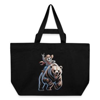 Squelette cow-boy sur ours - Cabas recyclé Stanley/Stella - noir - Devant