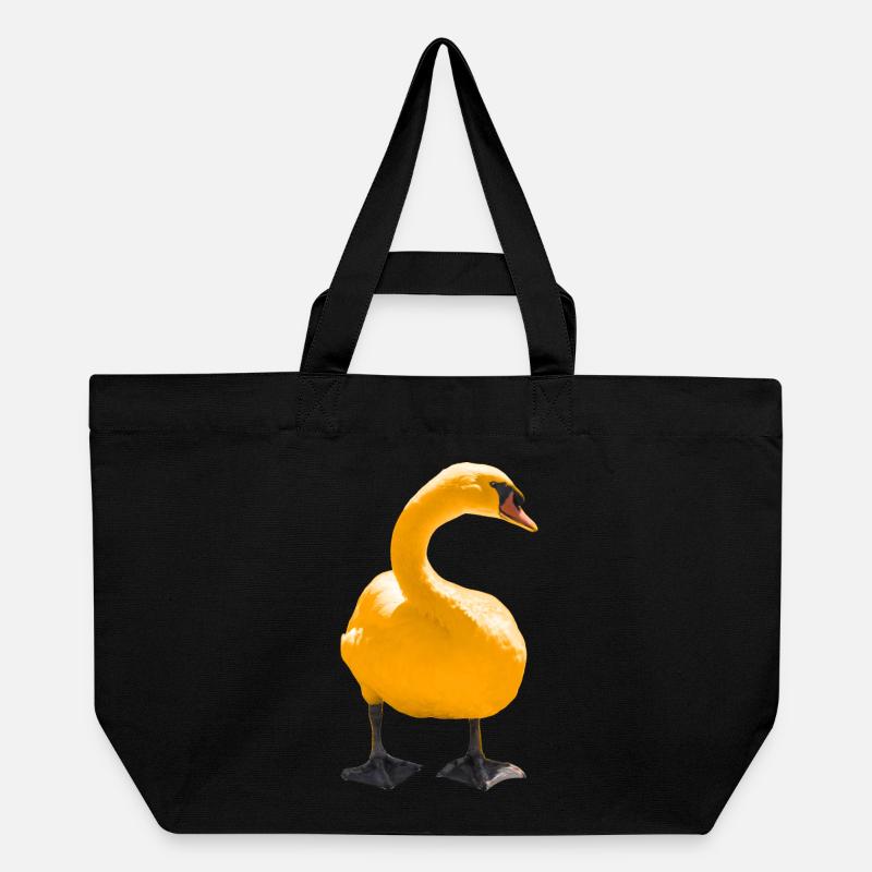 Impression d’art cygne élégant - Cabas recyclé Stanley/Stella - noir