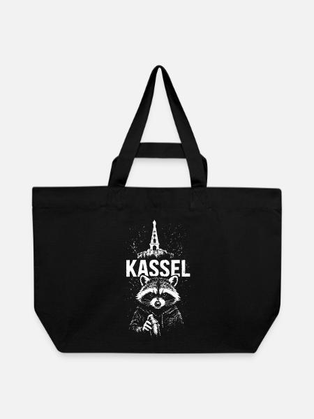 Kassel Herkules Waschbär Kassel - Recycelte Shopping Bag von Stanley/Stella - Schwarz