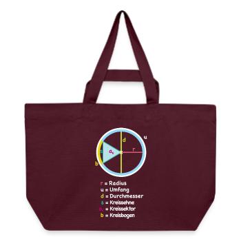Circle Radius Diagram Art - Recycled Shopping Bag Stanley/Stella - burgundy - Front