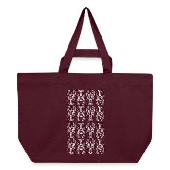 Lobster Glyph Repeating Pattern - Recycled Shopping Bag Stanley/Stella - burgundy - Front