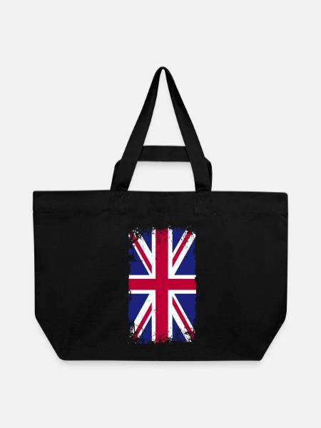 Grunge Union Jack Splash - Recycelte Shopping Bag von Stanley/Stella - Schwarz