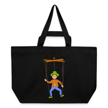 kinder marionette spielen - Recycelte Shopping Bag von Stanley/Stella - Schwarz - Vorne