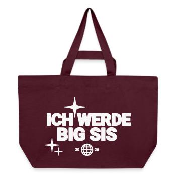 Ich Werde Big Sis - Recycelte Shopping Bag von Stanley/Stella - Burgunderrot - Vorne