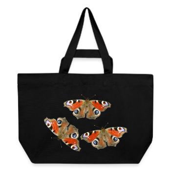 Peacock Eye Butterflies in Love Day Peacock Eye - Recycled Shopping Bag Stanley/Stella - black - Front