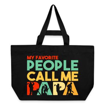 My Favorite People Call Me Papa Logging Worker - Recycled Shopping Bag Stanley/Stella - black - Front