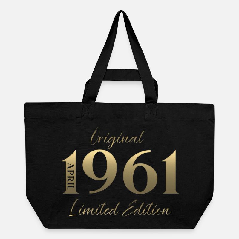 Cadeau du 65e anniversaire Mari Original avril 1961 - Cabas recyclé Stanley/Stella - noir