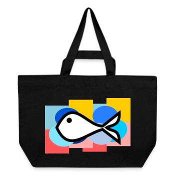 APRIL FOOL. FISH. SARDINE. ANNIVERSARY - Recycled Shopping Bag Stanley/Stella - black - Front