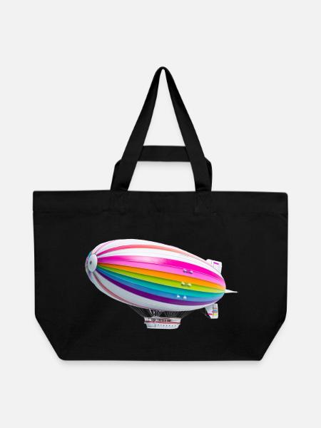 Regenbogen Zeppelin Druck - Recycelte Shopping Bag von Stanley/Stella - Schwarz