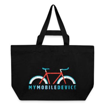 Fixie - My Mobile Device is my Single Speed Bike - Recycled Shopping Bag Stanley/Stella - black - Front