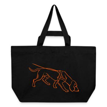 Chien de sueur en orange - Cabas recyclé Stanley/Stella - noir - Devant