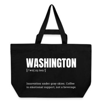 Washington Grunge Typo Print - Recycled Shopping Bag Stanley/Stella - black - Front