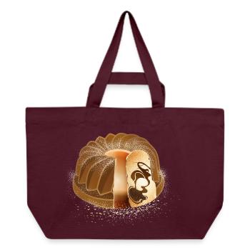 The popular marble cake with powdered sugar - Recycled Shopping Bag Stanley/Stella - burgundy - Front